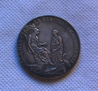 1800 Italian States Cisalpine Republic Plated Silver Scudo of 6-Lire Anno VIII  COPY FREE SHIPPING