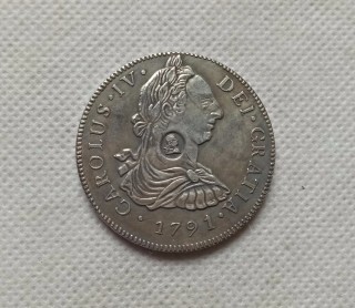 1791 Great Britain 8 Reales - George III Countermarked Coinage Copy Coin FREE SHIPPING