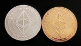 Gold/Silver-Plated Ethereum Coin Commemorative Coin Art Collection Gift Physical Metal Imitation Home Party Decoration