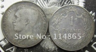 1917 Belgium 1 Francs French Legends COPY commemorative coins