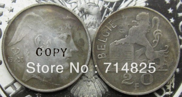 BELGIUM 1950 - 20 FRANCS (BELGIE) Copy Coin commemorative coins