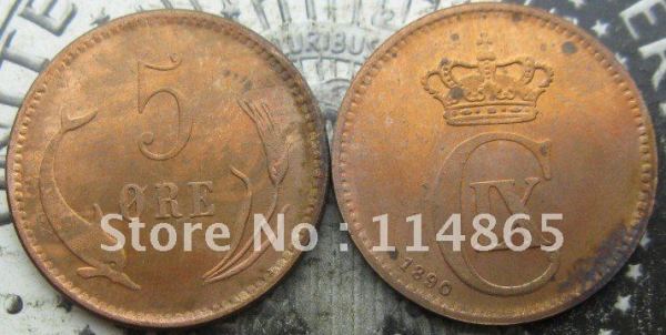 DENMARK 5 ORE 1890  COPY commemorative coins