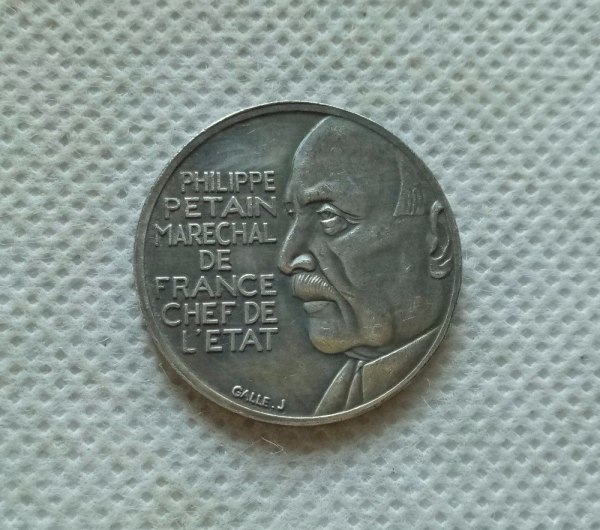 1941 France 10 Francs - Petain (Essai) COPY COIN commemorative coins