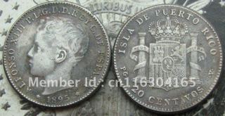1895 PUERTO RICO 20 CENTAVOS  COPY commemorative coins