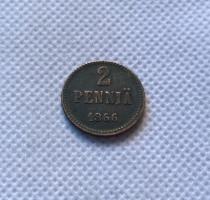 1866 FINLAND 2 PENNI  COPY commemorative coins