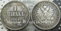 Finland 1 markkaa 1864-S COPY FREE SHIPPING
