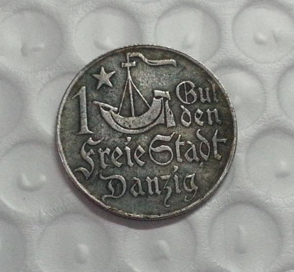1923 Free City of DANZIG Silver Gulden EXTREMELY SCARCE Key Date Copy Coin FREE SHIPPING