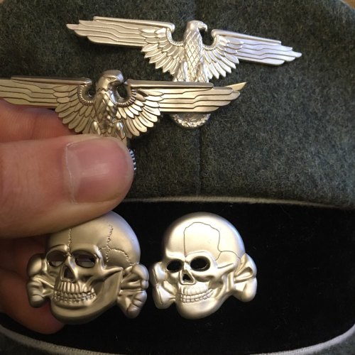 Skull military emblem metal insignia silver badge pin brooches army medal  corage clothes hat accessories novelty