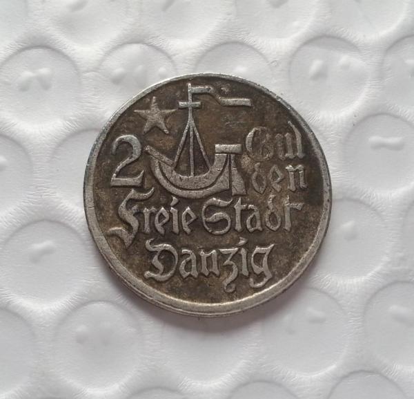 DANZIG 2 GULDEN 1923 Copy Coin commemorative coins