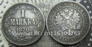 Finland 1 markkaa 1870-S COPY FREE SHIPPING