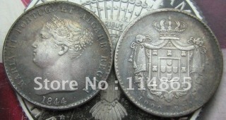 PORTUGAL 1000 REIS 1844 COIN COPY FREE SHIPPING