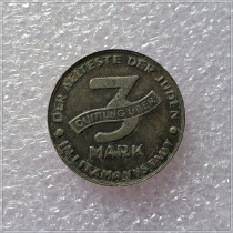 Poland : 3 MARK 1943 GETTO Juden COPY commemorative coins
