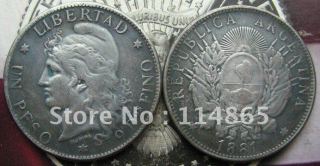Argentina Peso 1881 COPY commemorative coins