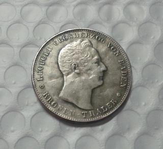 BADEN Kronentaler 1836 Zollunion LEOPOLD Silber # 62847 COPY commemorative coins