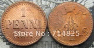 FINLAND 1 PENNI 1864