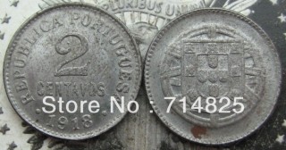 PORTUGAL 2 CENTAVOS 1918 FERRO (IRON) Copy Coin commemorative coins