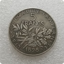 1898 France 5 Francs Pattern copy coin