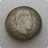 1874 CAROLUS VII REY DE LAS ESPANAS Copy Coin