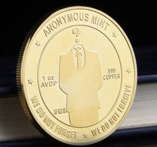 Gold Plated Anonymous Mint Bitcoin Commemorative Coins Collection Souvenir Gift