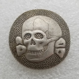 WWII Antique silver Skull button Copy