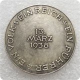 Type #133_ 1938 German WW2 Commemorative COIN COPY FREE SHIPPING