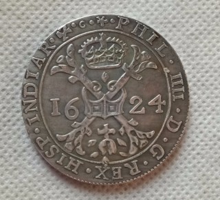 1624 Spanish Netherlands Patagon - Felipe IV 2 florins 8 sols COPY COIN FREE SHIPPING