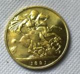 1891 British Gold Copy Coin commemorative coins-replica coins medal coins collectibles