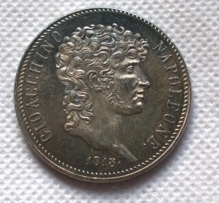 commemorative coins Italian states 1813 5 Lire - Joachim Murat copy coins