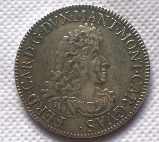 commemorative coins Italian states 1706 1 Scudo - Ferdinand Charles copy coins