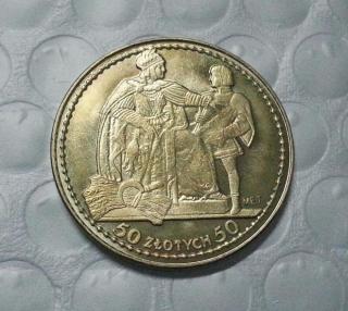 POLAND 50 ZLOTYCH 1925 - KONSTYTUCJA Copy Coin commemorative coins