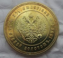 RUSSIA 25 ROUBLE 1896 BRONZE MEDAL BU COPY commemorative coins
