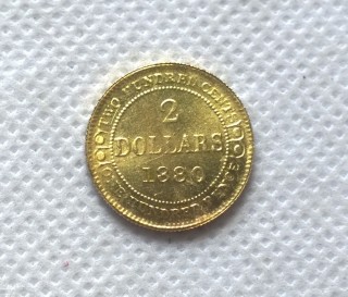 1880 Canada 2 Dollars Gold coin COPY FREE SHIPPING