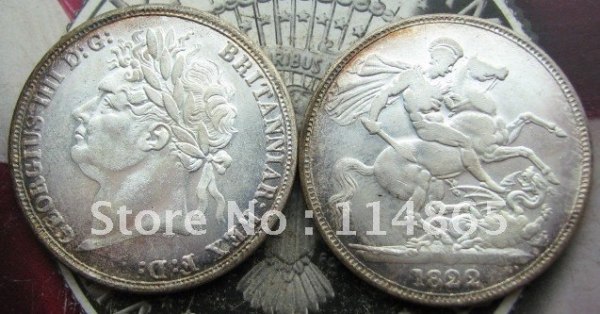 British 1822 George IIII Crown UNC Copy Coin commemorative coins