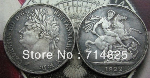 British 1822 George IIII Crown Copy Coin commemorative coins