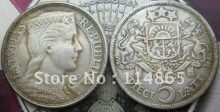 1929 Latvia 5 lat COPY commemorative coins