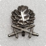 Antique silver Oak leaves pin sword brooch badge Germany jewelry men patriot gift shirts jacket accessory