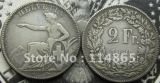 1850-A Switzerland 2 Francs COIN COPY FREE SHIPPING