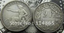 1850-A Switzerland 2 Francs COIN COPY FREE SHIPPING