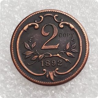 1892 Austria - Habsburg 1 and 2 Heller - Franz Joseph I Copy Coins