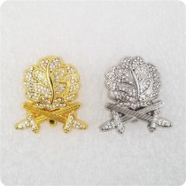 TOP quality German Medal Oak Leaf double Swords Diamonds Knights badge brooch