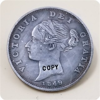 1849 United Kingdom 1/2 Crown - Victoria COPY COIN