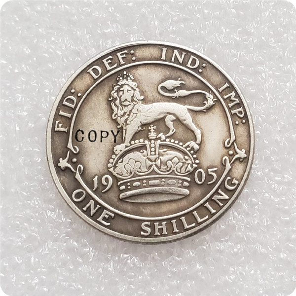 1905 United Kingdom 1 Shilling - Edward VII Copy Coin