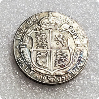 1905 United Kingdom 1/2 Crown - Edward VII Copy Coin