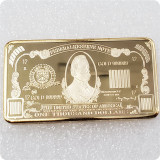 USA Dollar Bullion 24k Gold Bar American Metal Coin Golden Bars USD with gift box
