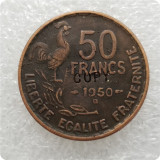 1950,1950-B France 50 Francs Rooster Coin COPY commemorative coins-replica coins medal coins collectibles