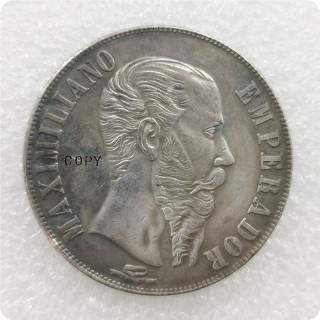 1866 Mexico 1 Peso - Maximiliano I Copy Coins