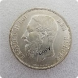 1866 Belgium 5 Francs Coin KM#24 COPY commemorative coins-replica coins medal coins collectibles