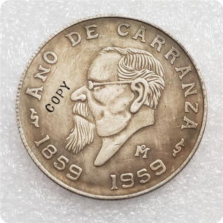 1959 Mexico (Estados Unidos) 5 Pesos (Centennial of Carranza's Birth) Copy Coin