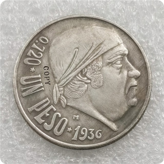 1936 Mexico 1 Peso (Pattern; Morelos) Copy Coin