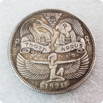 Hobo nickel Coin  Thoth and Horus  American 1921 Morgan Coin